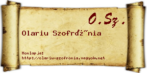 Olariu Szofrónia névjegykártya